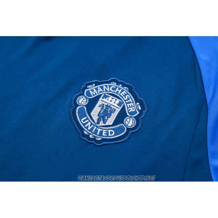 Chandal del Manchester United 23-24 Manga Corta Azul - Pantalon Corto